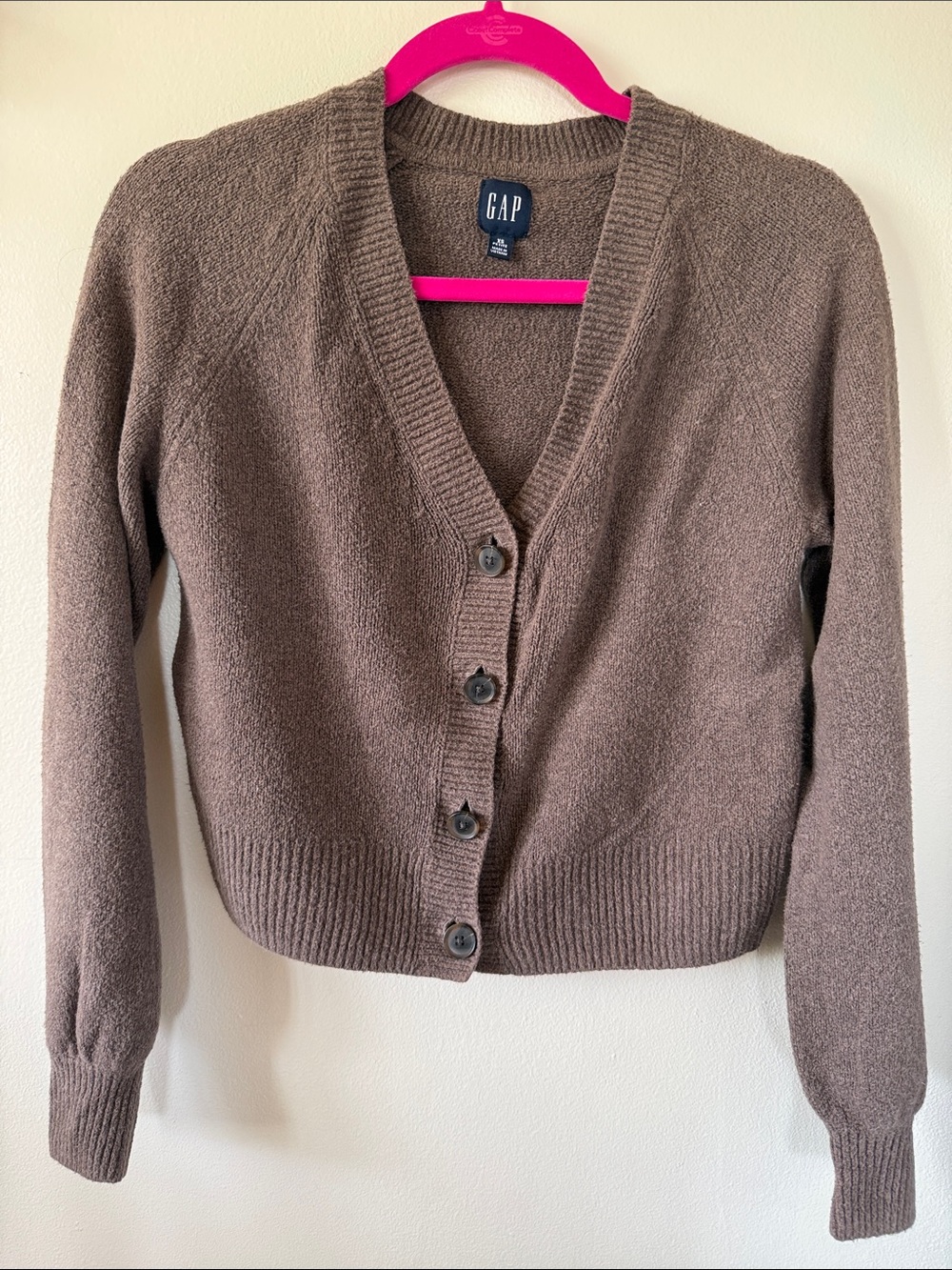 GAP Women's Brown Button-Front V-Neck Cardigan